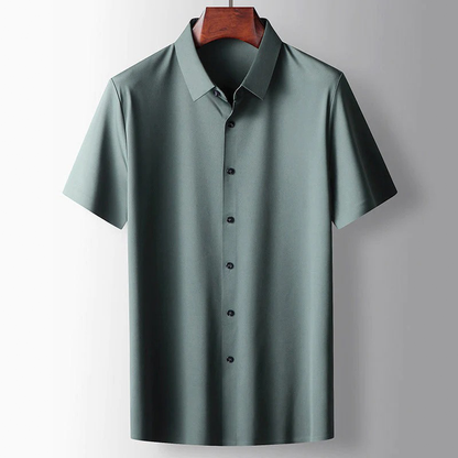 Heren Overhemd Korte Mouw – Minimalistisch Casual Shirt – Lichtgewicht Zomer Overhemd