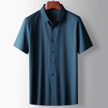 Heren Overhemd Korte Mouw – Minimalistisch Casual Shirt – Lichtgewicht Zomer Overhemd