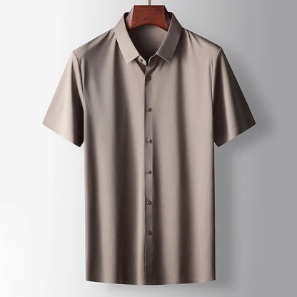 Heren Overhemd Korte Mouw – Minimalistisch Casual Shirt – Lichtgewicht Zomer Overhemd