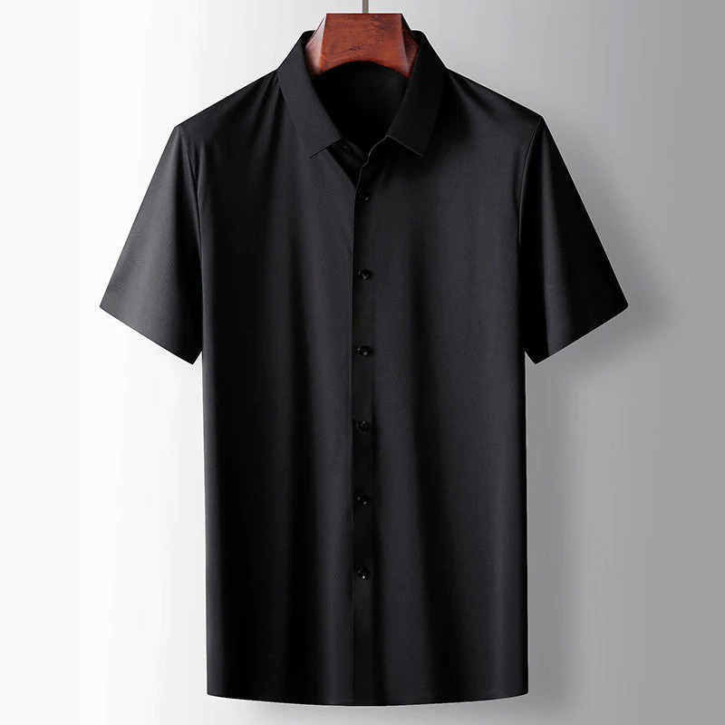 Heren Overhemd Korte Mouw – Minimalistisch Casual Shirt – Lichtgewicht Zomer Overhemd