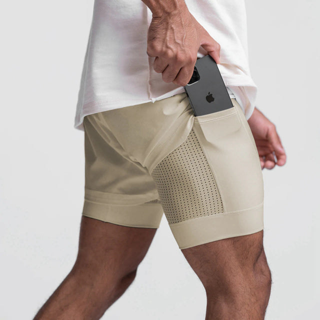 Sportshorts Met Ademend Materiaal en Zijzak voor Mannen