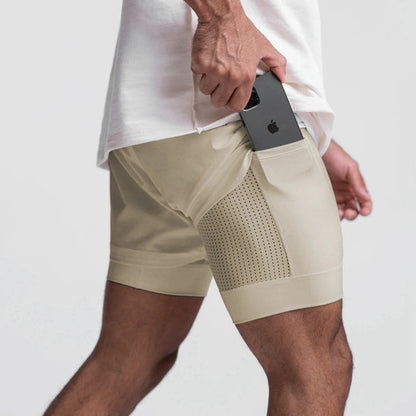 Sportshorts Met Ademend Materiaal en Zijzak voor Mannen