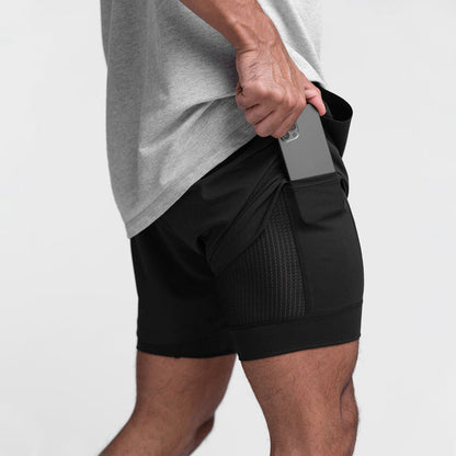 Sportshorts Met Ademend Materiaal en Zijzak voor Mannen