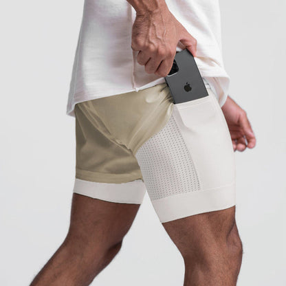 Sportshorts Met Ademend Materiaal en Zijzak voor Mannen