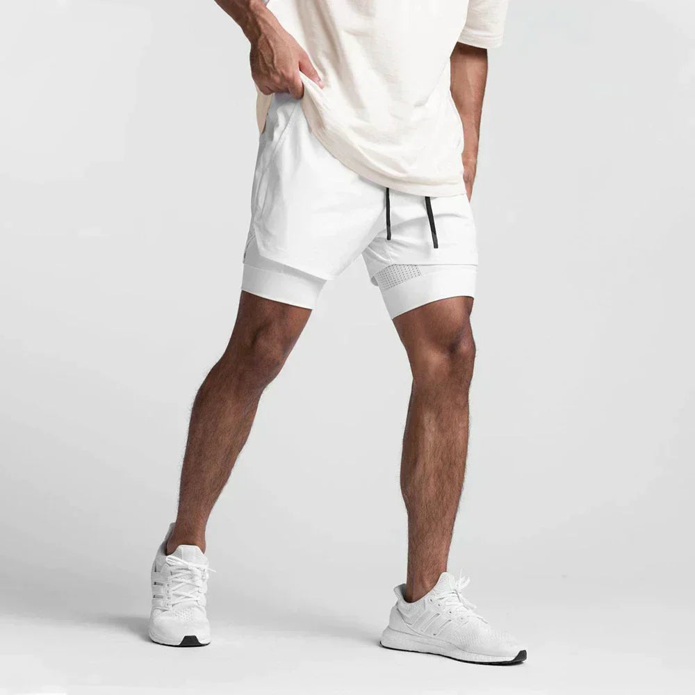 Sportshorts Met Ademend Materiaal en Zijzak voor Mannen