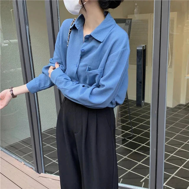 Oversized Groene Blouse - Vintage Stijl