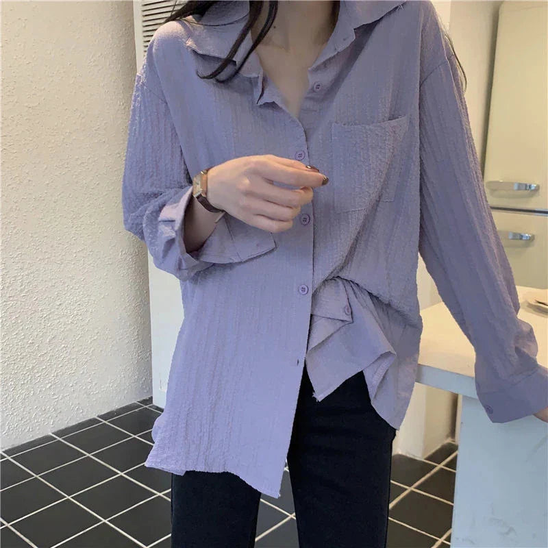 Oversized Groene Blouse - Vintage Stijl