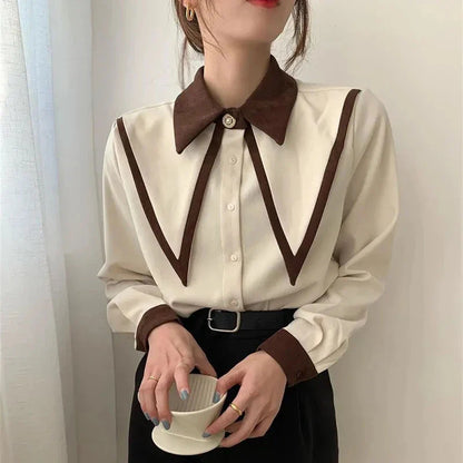 Vintage Chic Chiffon Blouse voor Tijdloze Elegantie