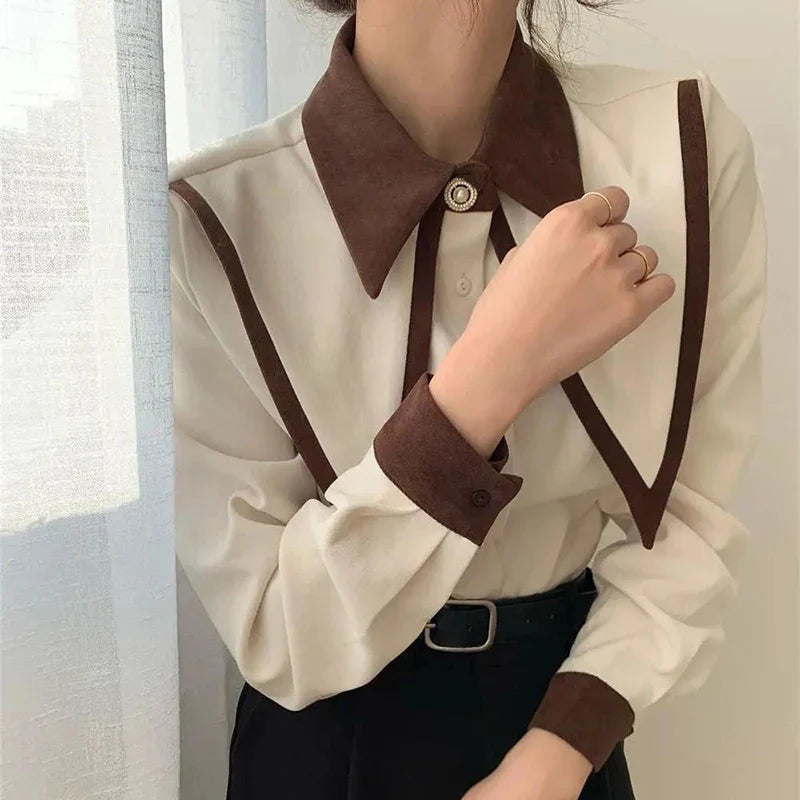 Vintage Chic Chiffon Blouse voor Tijdloze Elegantie
