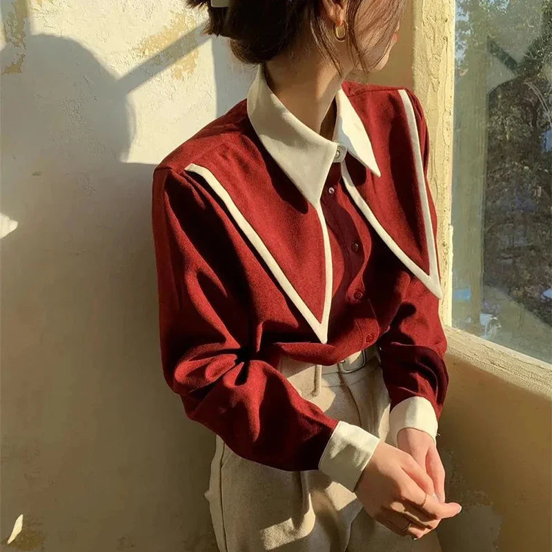 Vintage Chic Chiffon Blouse voor Tijdloze Elegantie