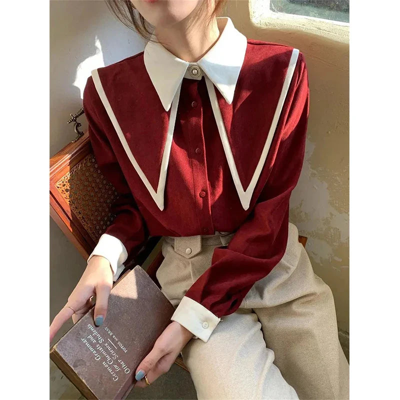 Vintage Chic Chiffon Blouse voor Tijdloze Elegantie