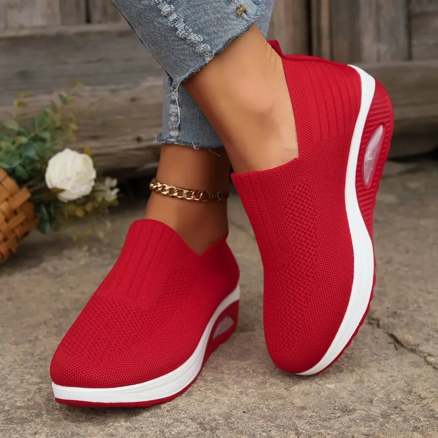 Mia | Leggere Sneakers Slip-On Traspiranti da Donna 6