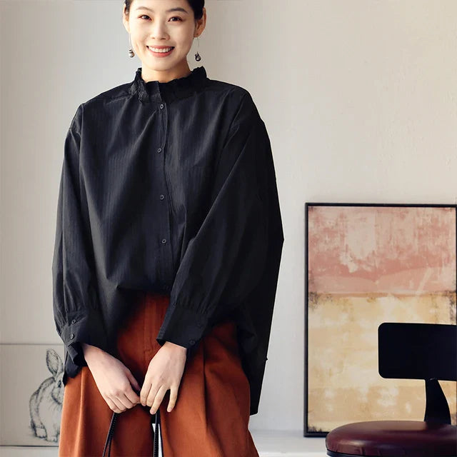 Kayley C7070c Gestreepte Asymmetrische Blouse