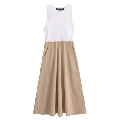 Zonleeter Mode Patchwork Midi-jurk