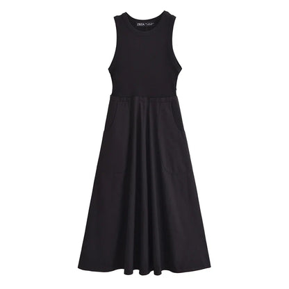 Zonleeter Mode Patchwork Midi-jurk
