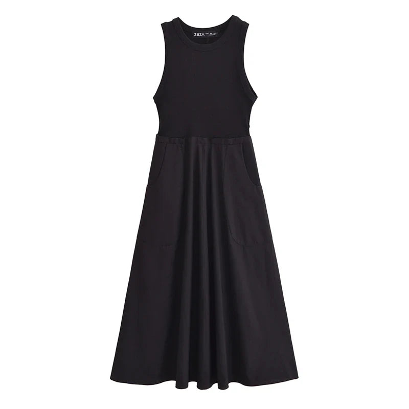 Zonleeter Mode Patchwork Midi-jurk