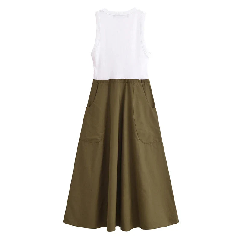 Zonleeter Mode Patchwork Midi-jurk