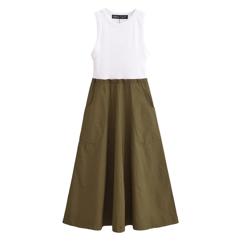 Zonleeter Mode Patchwork Midi-jurk