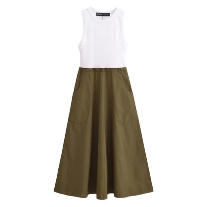 Zonleeter Mode Patchwork Midi-jurk