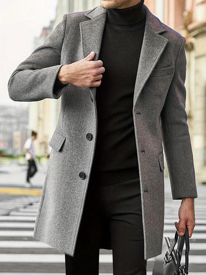 Heren Trenchcoat Bruin - Ontspannen Fit voor Herfst en Winter