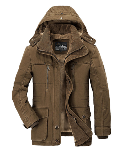 Heren Winterjas Warm Fleece Voering Stoer Model