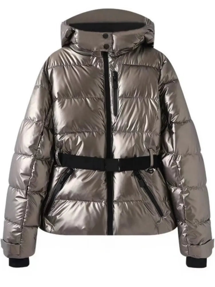 Dames Ski- en Winterjas met Tailleband Modern Design