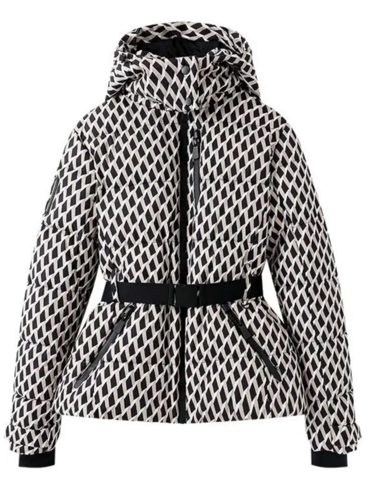 Dames Ski- en Winterjas met Tailleband Modern Design