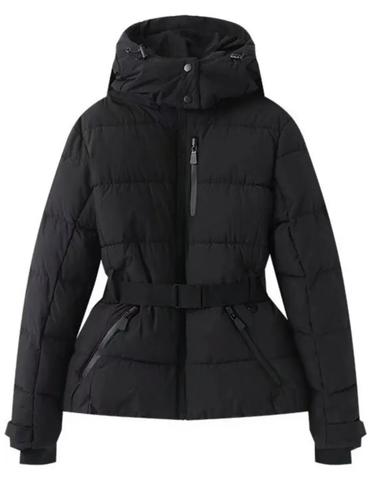 Dames Ski- en Winterjas met Tailleband Modern Design