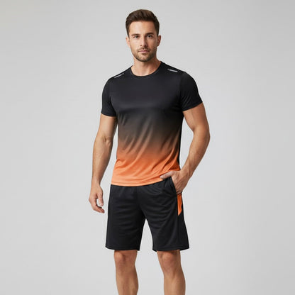Mannen Sportset Ademend Polyester Slim Fit Kleurverloop