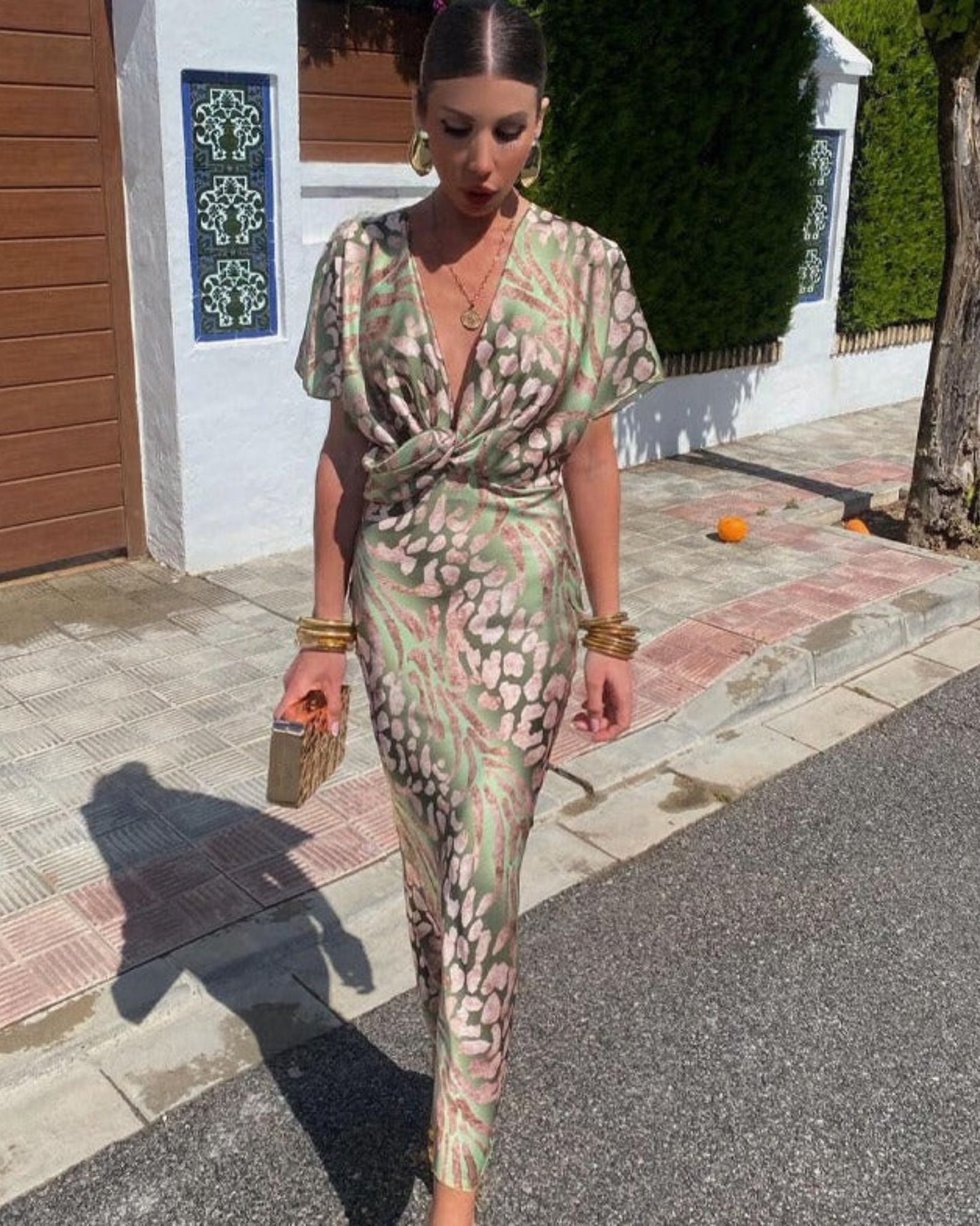 Milou | Elegante abito lungo da donna con drappeggio 2