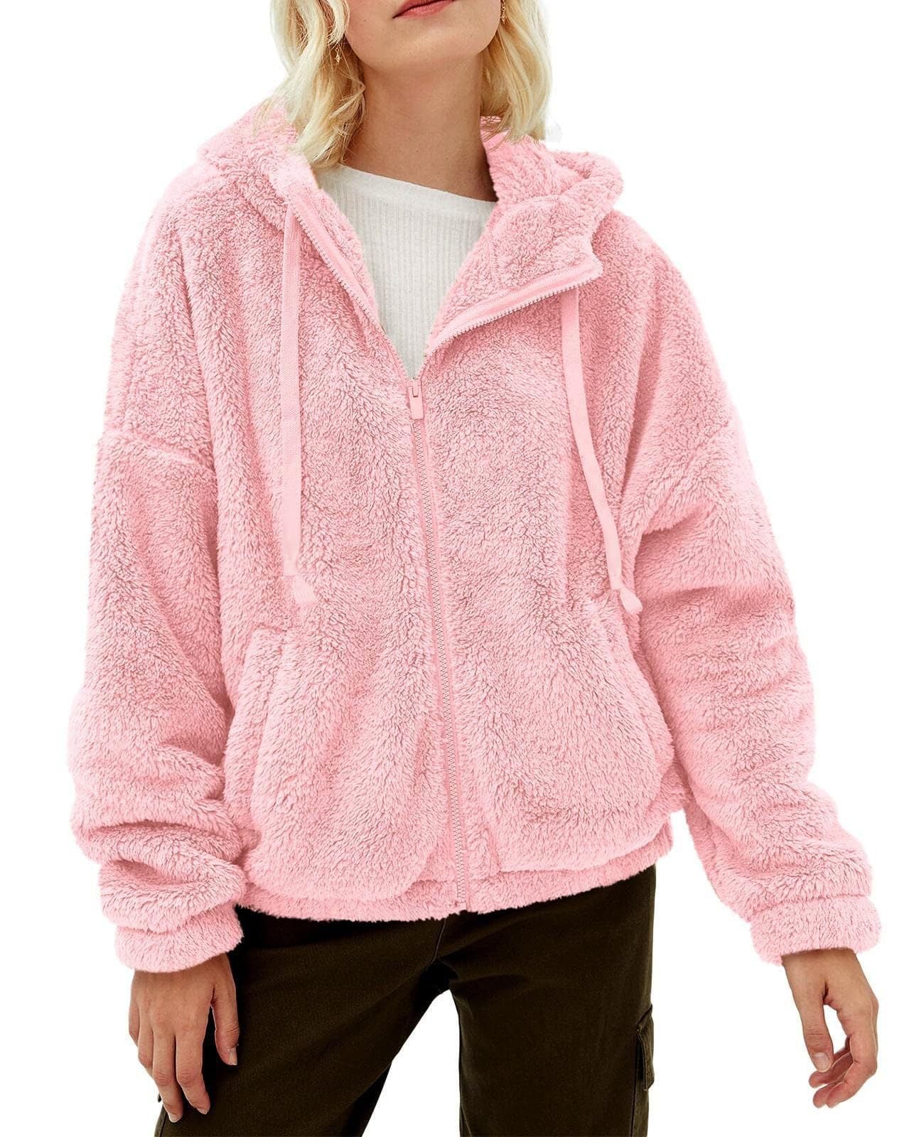 Dames Fleece Jas Warm met Capuchon Comfortabel - Mode Vibes