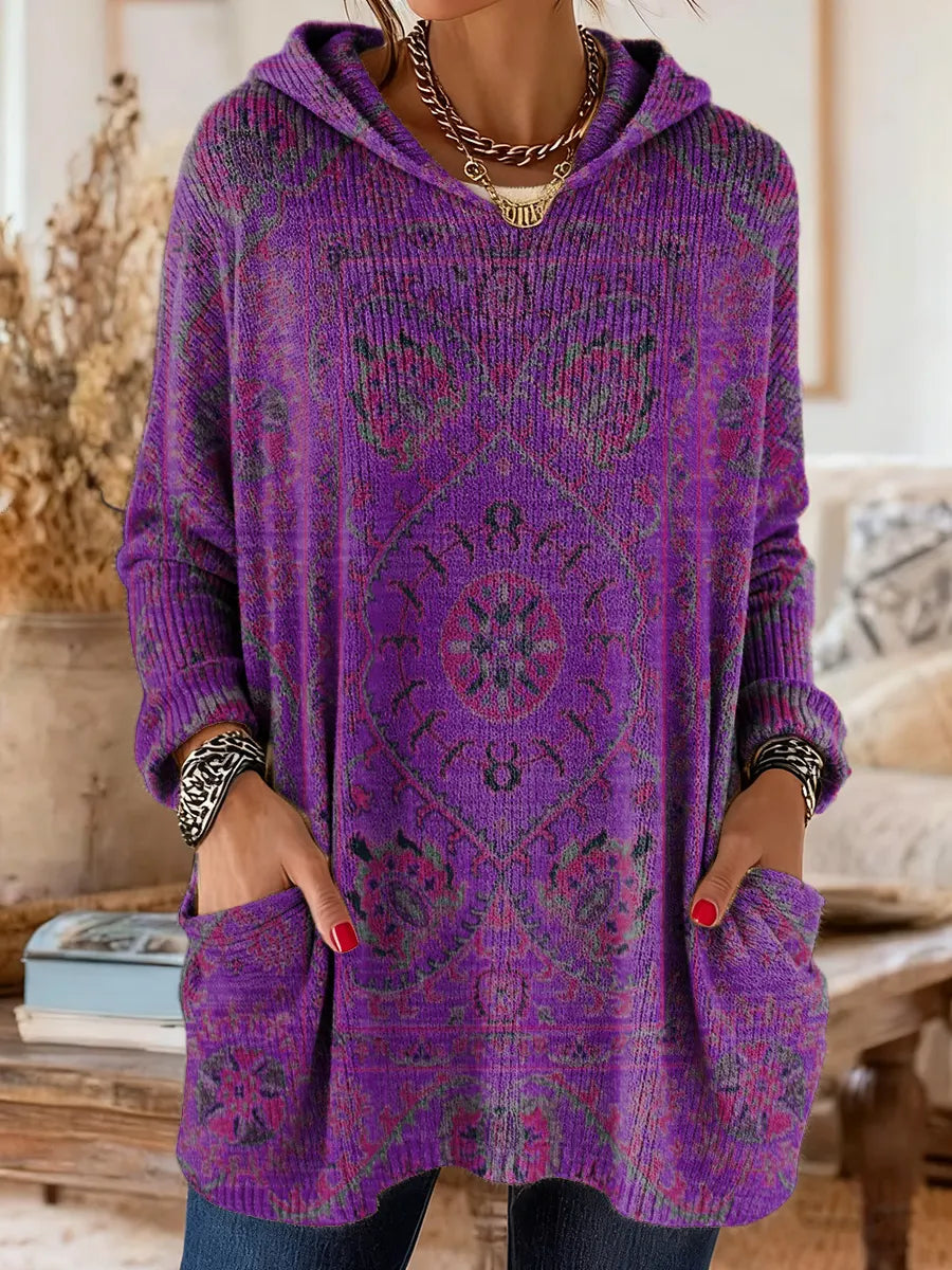 Mira | Comfortabele Retro Etnische Tuniek Dames met Capuchon 3