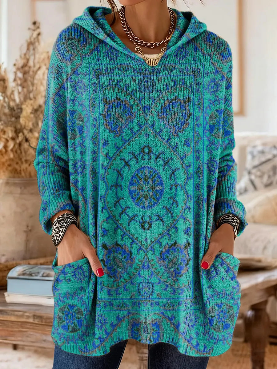 Mira | Comfortabele Retro Etnische Tuniek Dames met Capuchon 5