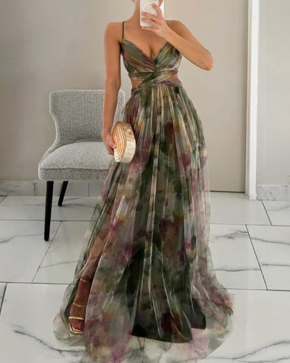 Mira | Elegante Lange Jurk Dames met Bloemenprint Maxi Jurk 1
