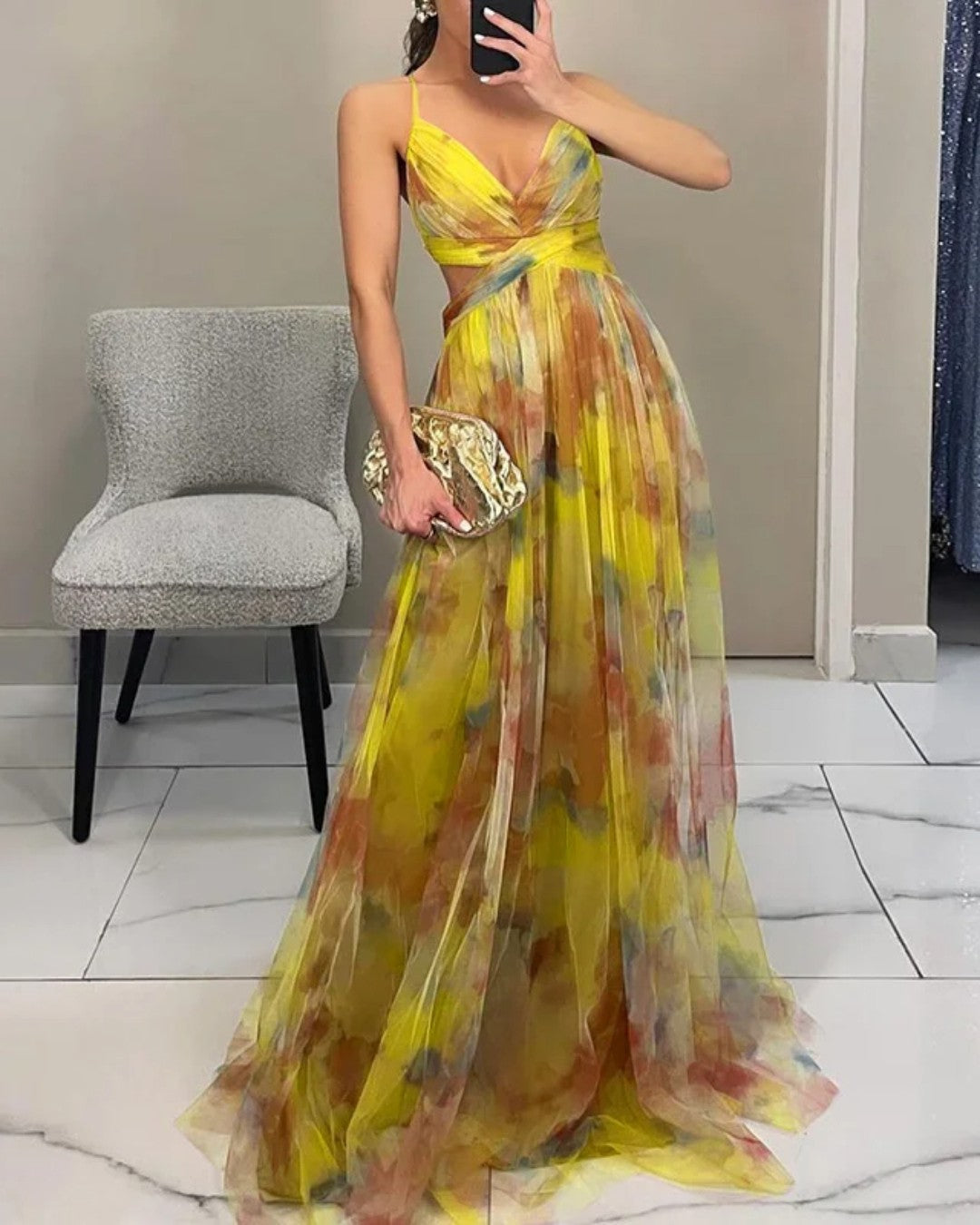 Mira | Elegante Lange Jurk Dames met Bloemenprint Maxi Jurk 2