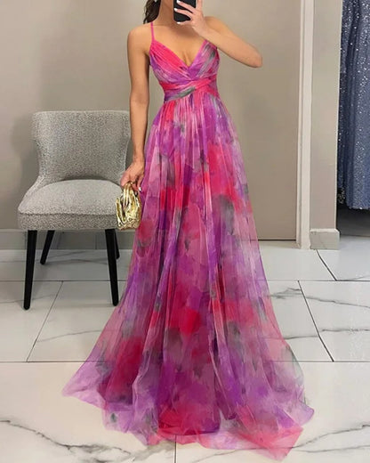 Mira | Elegante Lange Jurk Dames met Bloemenprint Maxi Jurk 3