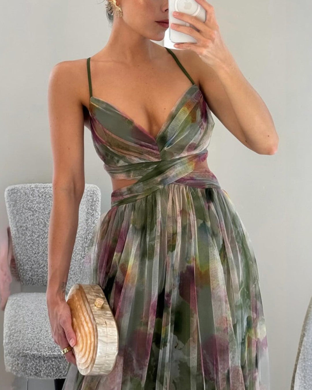 Mira | Elegante Lange Jurk Dames met Bloemenprint Maxi Jurk 7