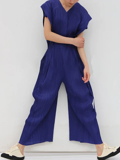 Stella Geplisseerde Mouwloze Jumpsuit voor Vrouwelijke Elegantie