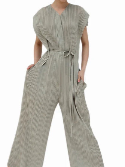 Stella Geplisseerde Mouwloze Jumpsuit voor Vrouwelijke Elegantie
