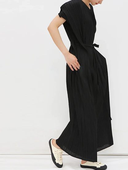 Stella Geplisseerde Mouwloze Jumpsuit voor Vrouwelijke Elegantie