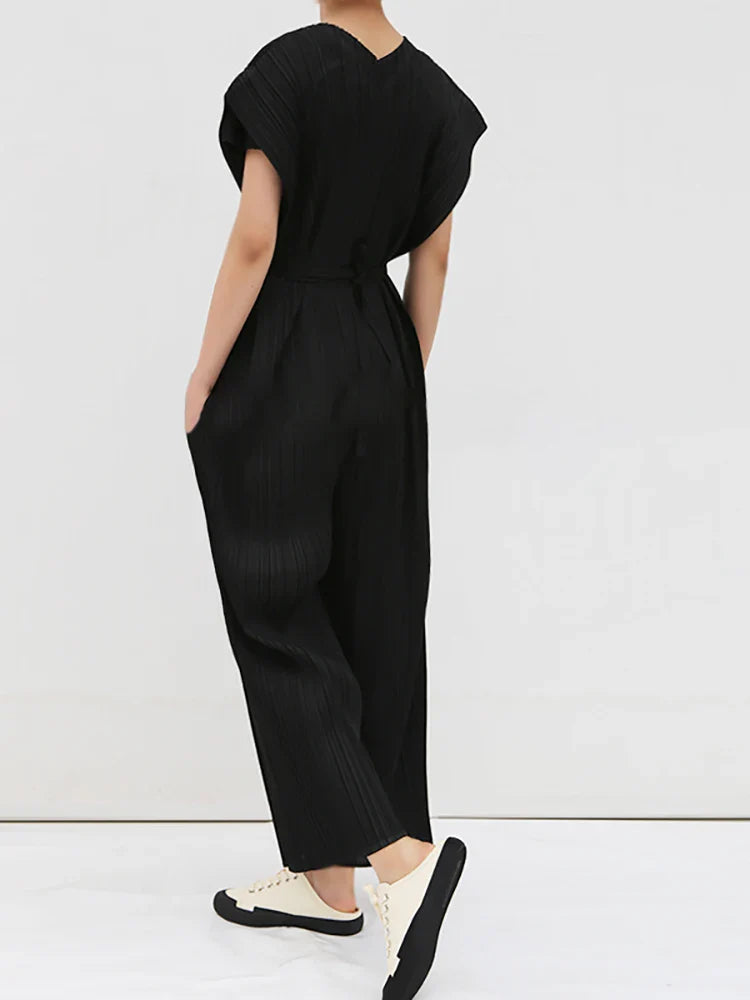 Stella Geplisseerde Mouwloze Jumpsuit voor Vrouwelijke Elegantie