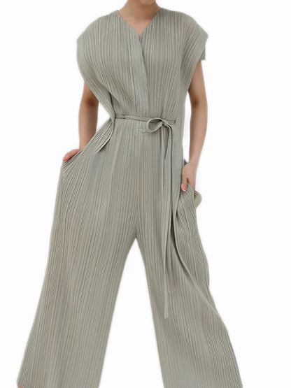 Stella Geplisseerde Mouwloze Jumpsuit voor Vrouwelijke Elegantie