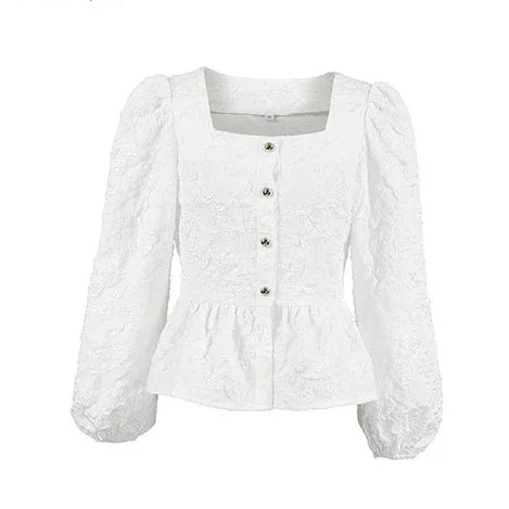 Elegante Jacquard Blouse van Femme Élégante