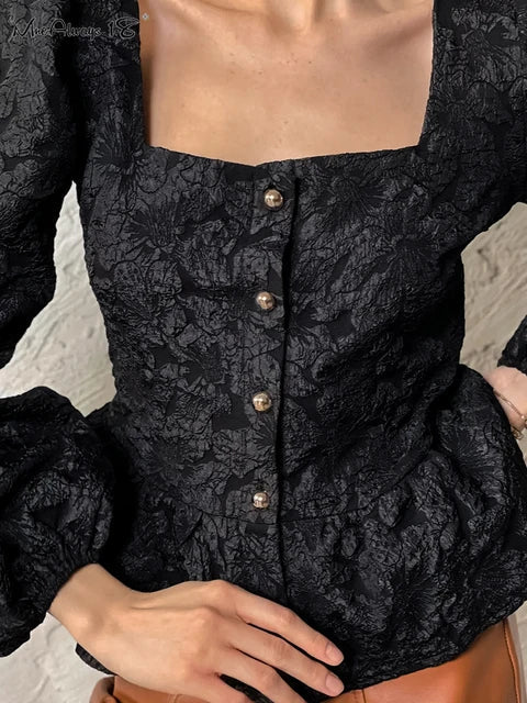 Elegante Jacquard Blouse van Femme Élégante