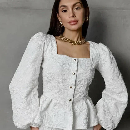 Elegante Jacquard Blouse van Femme Élégante