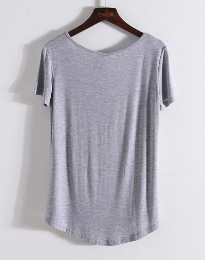 Zomer Modal Pocket T-Shirts voor Vrouwen