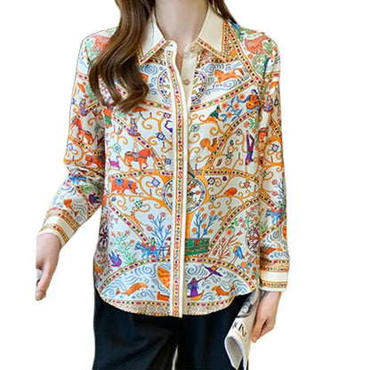 Aurora Bloemenprint Dames Blouse voor Stijlvolle Vrouwen
