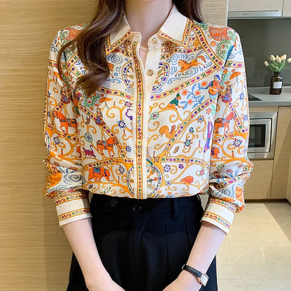 Aurora Bloemenprint Dames Blouse voor Stijlvolle Vrouwen