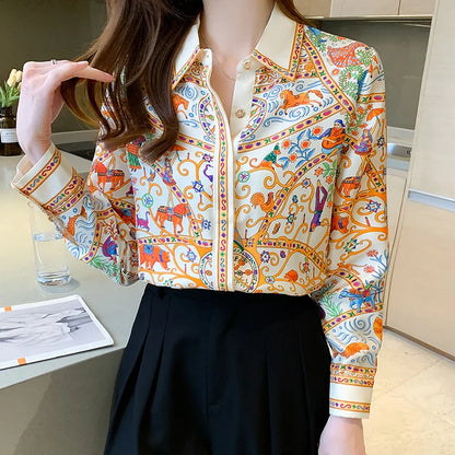 Aurora Bloemenprint Dames Blouse voor Stijlvolle Vrouwen