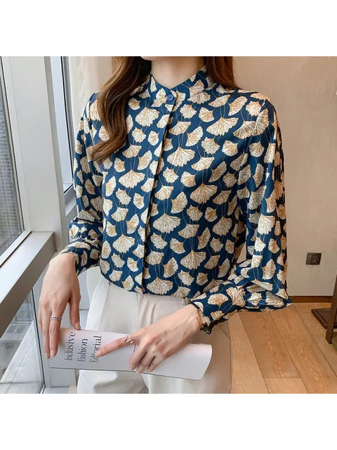 Elegancia Couture Modieuze Bloemenprint Shirts voor Vrouwen